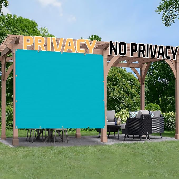 SUNNY GUARD Shade Cloth Custom Size 11x13 FT Sun Shade Screen Fabric Shade Cover Tarp with Grommets for Pergola Backyard Garden, Turquoise(We Customized)