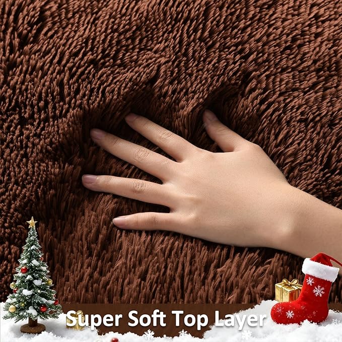 Ophanie Area Rugs for Bedroom Living Room,Color Brown,Size 8' x 10',Shape Rectangular