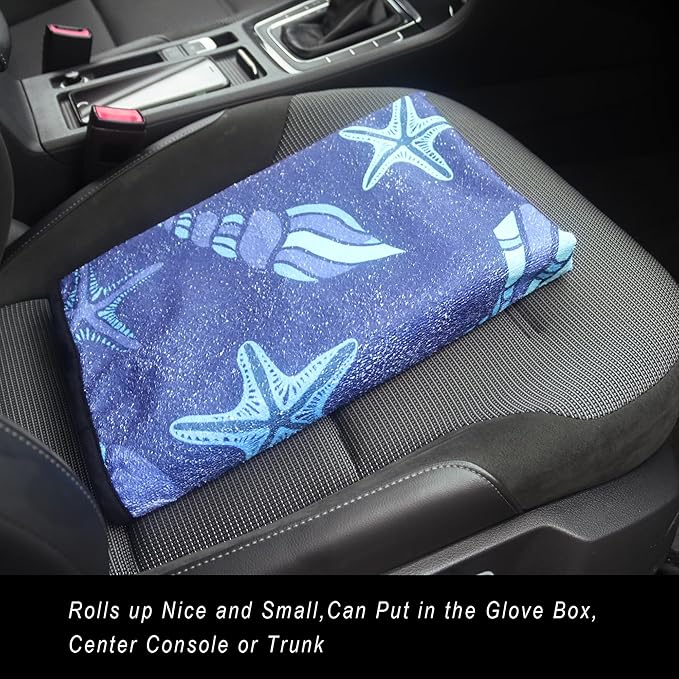 LoyaGour Car Seat Cover Protector Front Seats,for Gym Workout,Running,Swimming,Beach and Hiking,Waterproof Sweat Towel Bucket Seat Covers for Cars SUV Trucks (Conch Shells Starfish, 2Pcs)