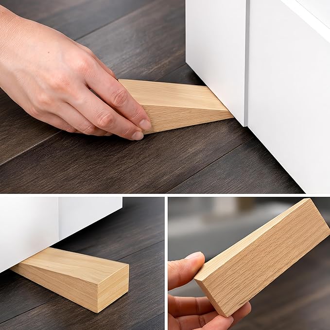 Tolux Wooden Wedges, Hardwood Wedge, Beech Wood Wedge, Wooden Doorstop, Handy Tool in Carpentry, Construction and Various DIY Projects, Size 80x25x20 mm / 3.15x0.98x0.79 in, Pack of 10 pcs