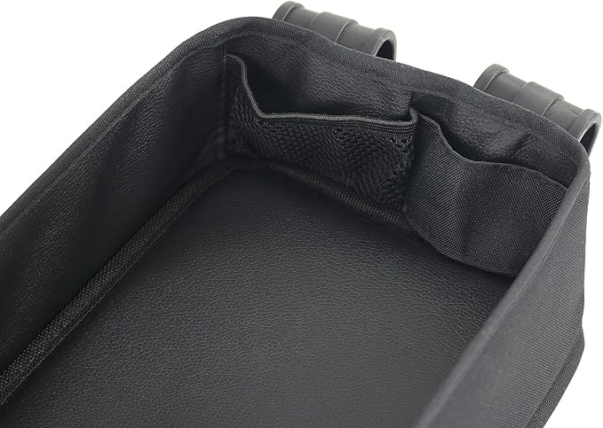 Bandelt Double Sided Stroller Snacks Tray for Wonderfold Wagon W Series Waterproof Kids Toy Placement Faux Leather Sides for Eating and 2 Kid’s Cup Holder (W2 Series)