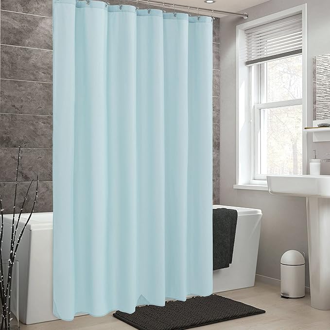 ALYVIA SPRING Long Fabric Shower Curtain Liner Waterproof - 72" x 74", Soft & Lightweight Longer Shower Curtain with 3 Magnets, Machine Washable - 72x74, Blue