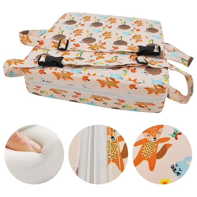 Dining Chair Heightening Cushion Portable Dismountable Adjustable Highchair Booster for Baby Toddler Kids Infant Washable Thick Chair Seat Pad Mat (Orange)