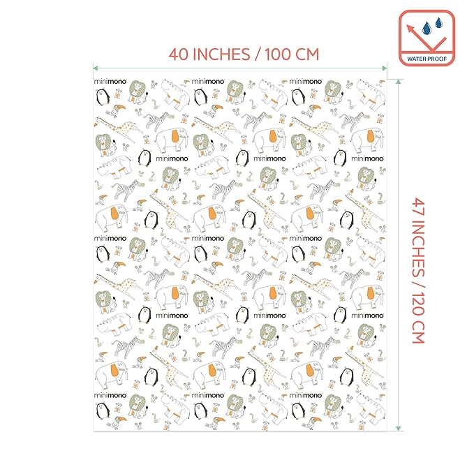 Baby Splat Mat for Under High Chair - 30 Pcs Disposable and Waterproof Splash Mats - 40"x47" Multipurpose Activity Mat for Picnic, Arts and Crafts - Baby Led Weaning Supplies (Penguins)