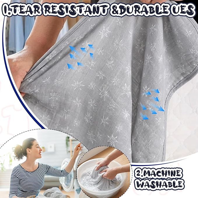 Hahafelt 3 Pcs Changing Pad Liners Fits in Peanut Shape Changing Pad Waterproof Diaper Mats Organic Cotton Peanut Mats are Warm on Baby's Back, Washable Reusable (Starry Style,Multicolor)