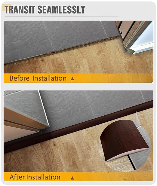 Bnell Floor Transition Strip Floor Cover Strips Self Adhesive Flooring Transitions Laminate Floor Strip Vinyl Floor Flat Divider Strip for for Joining Floor Gaps (10FT,2in, red Oak)