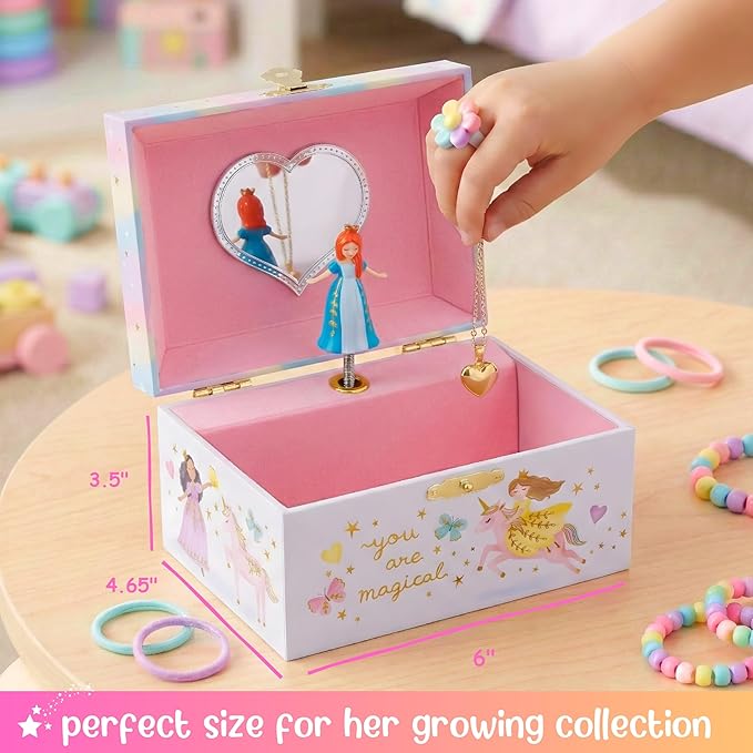 Giggle & Honey® Musical Princess Jewelry Box for Girls | Music Boxes for Little Girls | Toddler Jewelry Box for 4 Year Old Kids | Toys for Toddlers | Birthday Gifts for Kids 5, 6, 7, 8, 9 Years