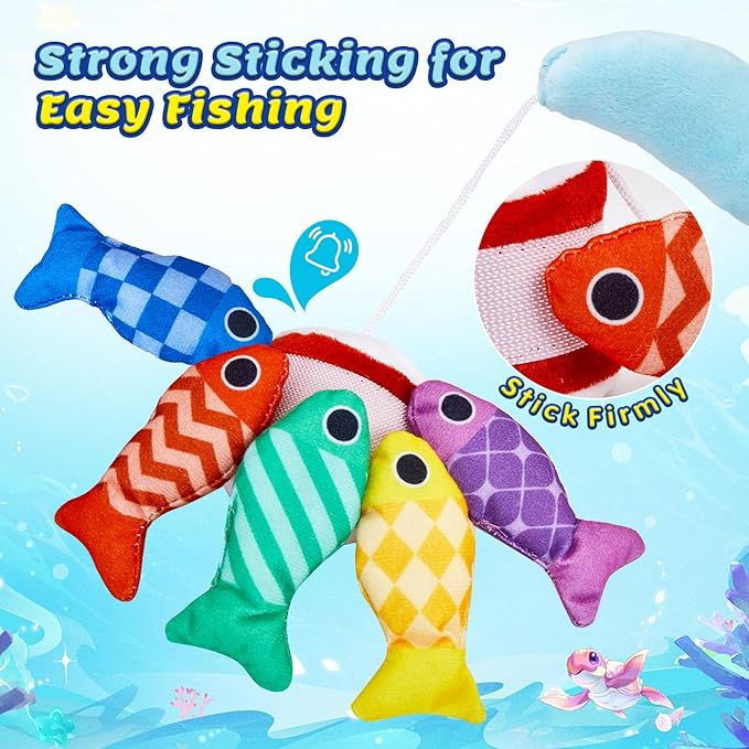 Gacoman Montessori Toys for 1 Year Old Boy Girl Birthday Gift- Cloth Fishing Game for Toddler1-3 for Grandkids with Stacking Cups Learning Educational Toys Baby Toys 12-18 Months