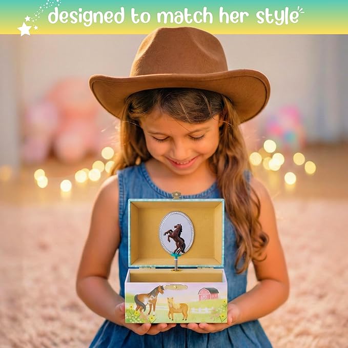 Giggle & Honey® Musical Horse Jewelry Box for Girls | Music Boxes for Little Girls | Toddler Jewelry Box for 4 Year Old Kids | Toys for Toddlers | Birthday Gifts for Kids 5, 6, 7, 8, 9 Years