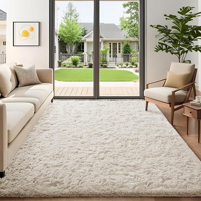 Ophanie Area Rugs for Bedroom Living Room,Color 2- Ivory,Size 5' x 7',Shape Rectangular