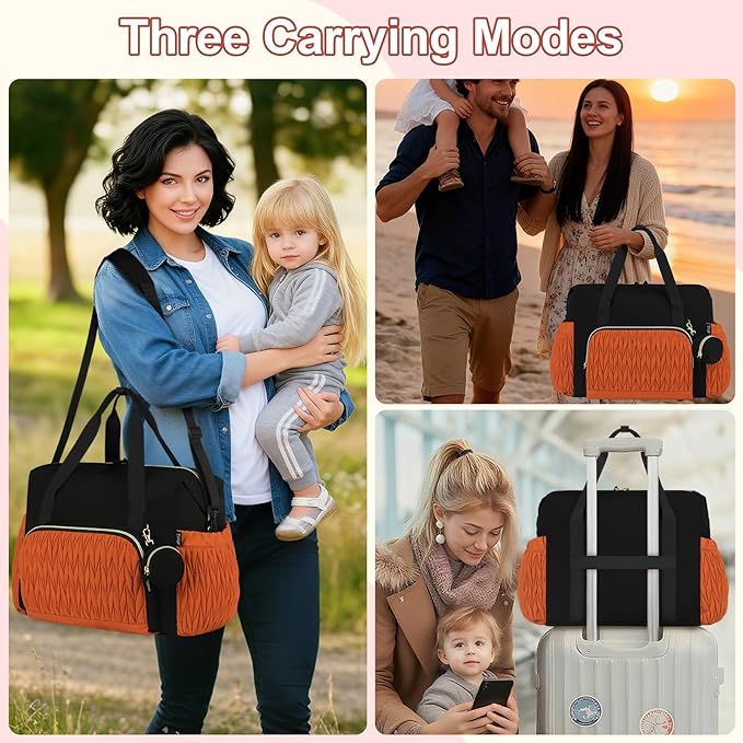 Yorige Diaper Tote Bag for Baby 6pcs, Large Mom Hospital Bags with Changing Pad Pacifier Case for Labor Delivery Boy Girl