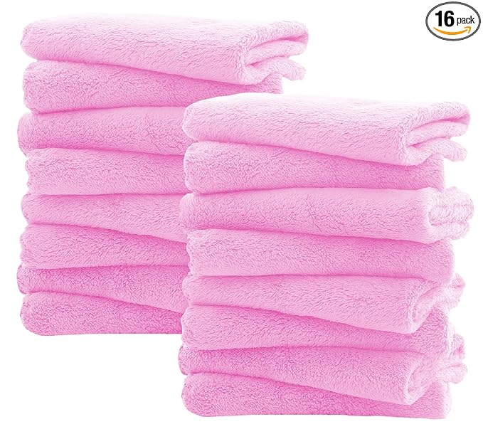 Spotted Play 16 Pack Burp Cloths for Baby - 20" by 10" Ultra Absorbent Burping Cloth, Newborn Towel - Milk Spit Up Rags - Burpy Cloths for Unisex, Boy, Girl - Burp Cloths Set (Frozen Berry)