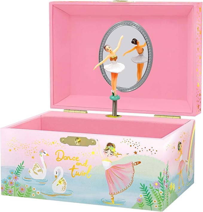 Giggle & Honey® Musical Ballerina Jewelry Box for Girls | Music Boxes for Little Girls | Toddler Jewelry Box for 4 Year Old Kids | Toys for Toddlers | Birthday Gifts for Kids 5, 6, 7, 8, 9 Years