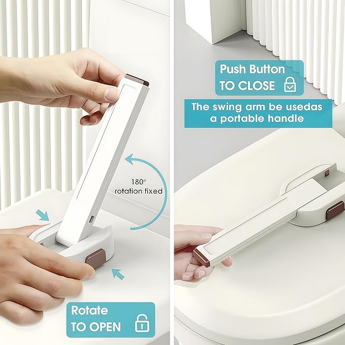 Toilet Locks Baby Proof - Premium Baby Proof Toilet Seat Lock with Double Button Design, Durable ABS Material, Easy Installation Toilet Lock for Toddlers - Ultimate Toilet Baby Proofing Solution