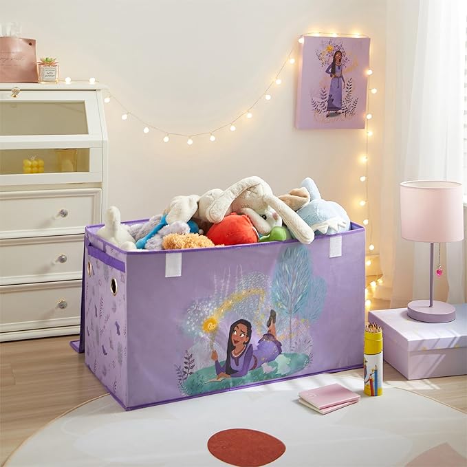Idea Nuova Disney Wish Collapsible Storage Trunk, Durable with Soft Lid, 28.5"x14.5"x16"