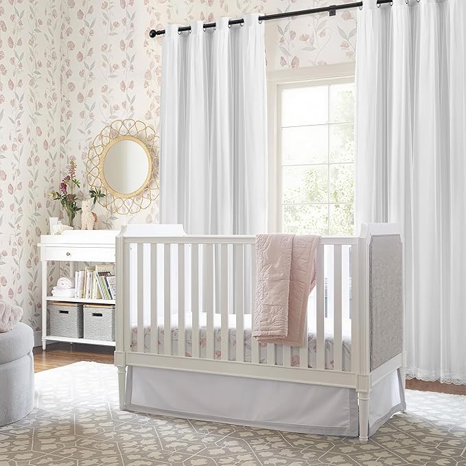 XiDi 100% Blackout White Curtains with Sheer Overlay 84 Inches Long Double Layer Curtains for Living Room Girls Kids Bedroom Light Blocking Thermal Insulated Drapes Grommet Set of 2 White 34W x 84L