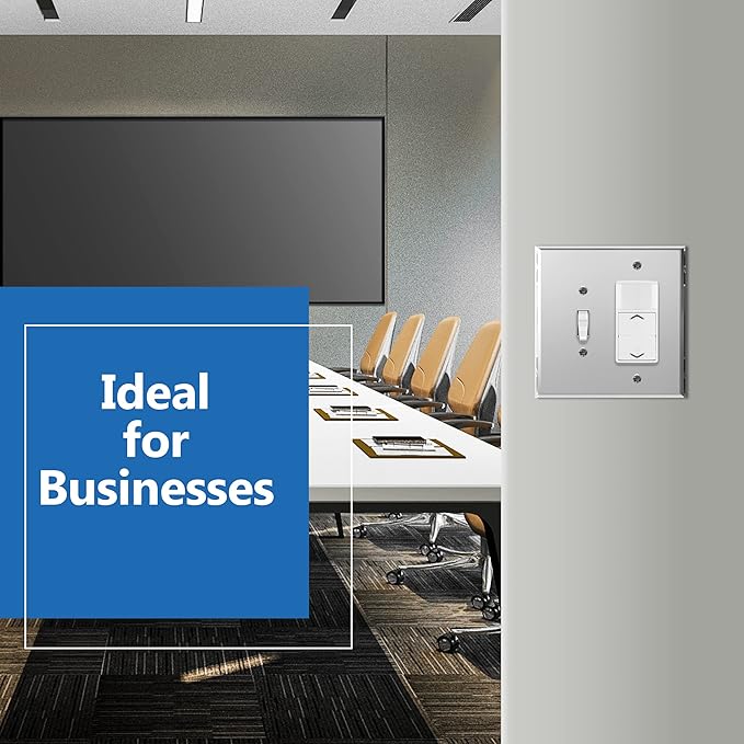 LIDER Reflective Acrylic Combination Wall Plate, Mirrored Double Switch Plate, Combo Toggle Switch and Decorator Outlet Cover, Acrylic Glass, Oversized 2-Gang 5.25" x 5.25", LWP-1131O-ASV, Silver