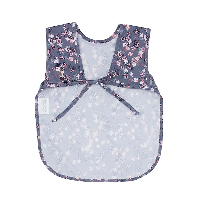 BapronBaby Ditsy Floral Bapron - No Neck Tie Safer Bib for Baby & Toddler - Soft Waterproof Stain Resistant - Machine Washable - Sz Baby/Toddler 6m-3T