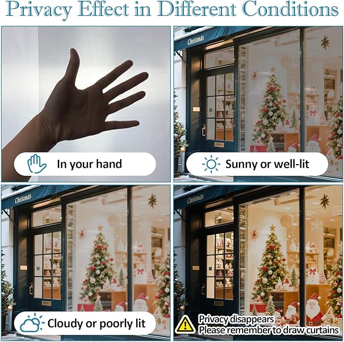 Window Film Transparent Heat Control UV Blocking, 70% VLT Window Tint for Shopfront Glass with Installation Tools, PET Material, Ideal for Stores, Glass Doors and Display Windows, 17.5Inch×196.9Inch
