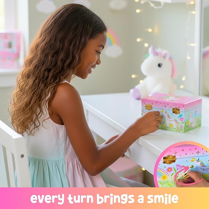 Giggle & Honey® Musical Unicorn Jewelry Box for Girls | Music Boxes for Little Girls | Toddler Jewelry Box for 4 Year Old Kids | Toys for Toddlers | Birthday Gifts for Kids 5, 6, 7, 8, 9 Years