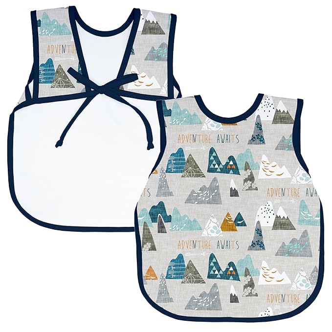 BapronBaby Adventure Awaits Bapron - No Neck Tie Safer Bib for Baby & Toddler - Soft Waterproof Stain Resistant - Machine Washable - Sz Preschool 3-5yrs