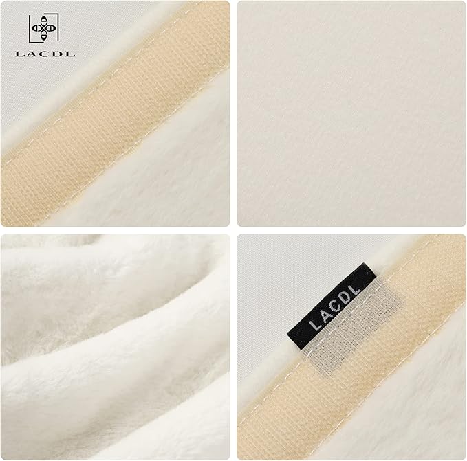 LACDL Extra Long Seatbelt Covers Super Soft Furry for Adults Kids Women & Men, Thick Plush Full Car Seat Belt Cushion, Fluffy Shoulder Pad Protector, Auto Interior Accessories, Off White, 13in, 2pcs
