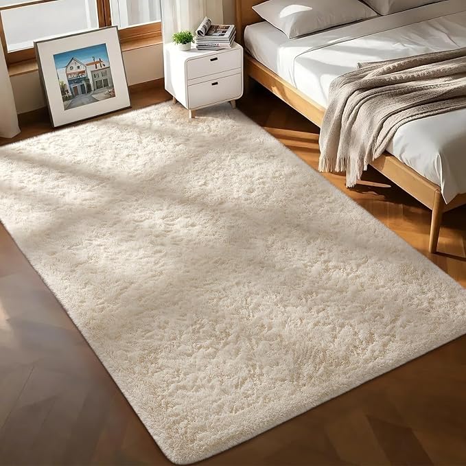 Ophanie Area Rugs for Bedroom Living Room,Color 2- Ivory,Size 7' x 10',Shape Rectangular