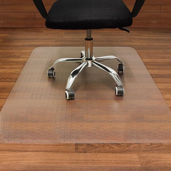 AiBOB Office Chair Mat for Hardwood Floor, 45 X 53 inches, Hard Floor Chair Mats Under Computer Desk, Easy Glide for Rolling Chairs, No Curling