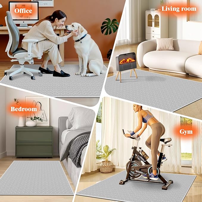 KMAT Office Chair Mat, 47x47in Heavy Duty Hardwood/Tile Floor Protector, Computer Desk Mat for Rolling Chairs, Work, Study, Office, White