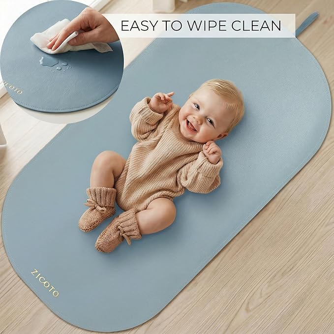Beautiful Portable Baby Changing Pad - Wipeable and Easy to Clean Diaper Changing Mat - The Perfect Waterproof Vegan Leather Pad for Traveling