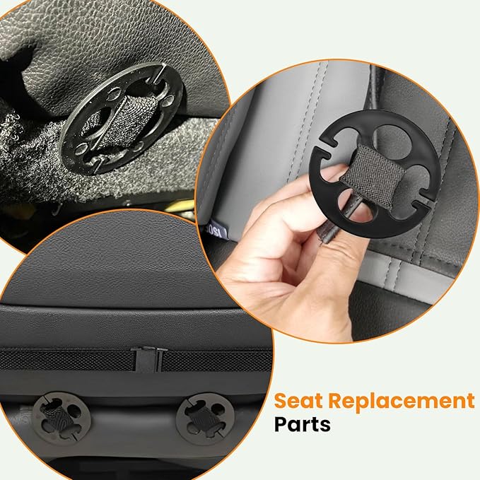 Aifeier ET 40Pcs Car Seat Cover Plum Plate Metal Hooks, 20 Pcs Plastic Car Seat Cover Chucks and 20 Pcs Metal Hooks Locking Clip, Card Fixed Fastener Buckle Replacement Accessories（Black