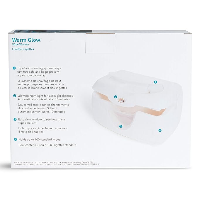 Munchkin Warm Glow Baby Wipe Warmer,White,(Pack of 6)