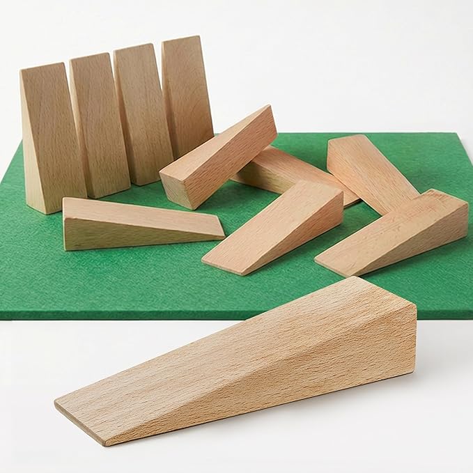 Tolux Wooden Wedges, Hardwood Wedge, Beech Wood Wedge, Wooden Doorstop, Handy Tool in Carpentry, Construction and Various DIY Projects, Size 100x40x25 mm / 3.9x1.57x0.98 in, Pack of 10 pcs