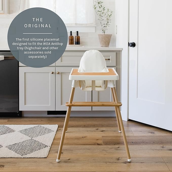 Yeah Baby Goods Placemats Compatible with IKEA Antilop High Chair (Boho Brown) - Slip-Resistant & Food-Grade Silicone High Chair Mat for High Chair Tray - Easy Clean High Chair Accessory