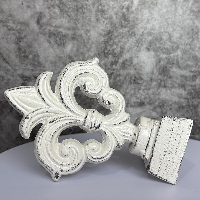Door Stoppers for Bottom of Door Cast Iron Decorative Door Stop Wedge Metal Doorstops (Retro White)