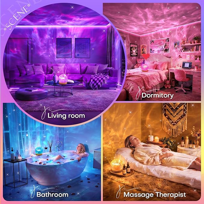 Ambient Lighting, 216 Modes Mood Lighting, 3-in-1 Sunset Lamp & Ocean Lamp & Northern Lights Projector with Remote, Mothers Day Gift Ideas, Room Lights for Bedroom,13 Year Old Teen Girl Gifts