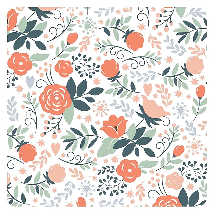 BapronBaby Vintage Rose Splash Mat - Waterproof Catch-All for Under High Chairs, Floors, Tables, Playtime or Arts & Crafts - Machine Washable - 45" x 45”