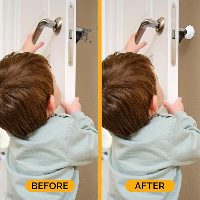 Ducki Door Wall Bumper Protector - Self Adhesive Stopping Shield Prevents Damage & Noise for Knob Handle, Refrigerators, Furniture Home or Office, Shock Absorbing, Discreet, Reusable - 8 Pack White