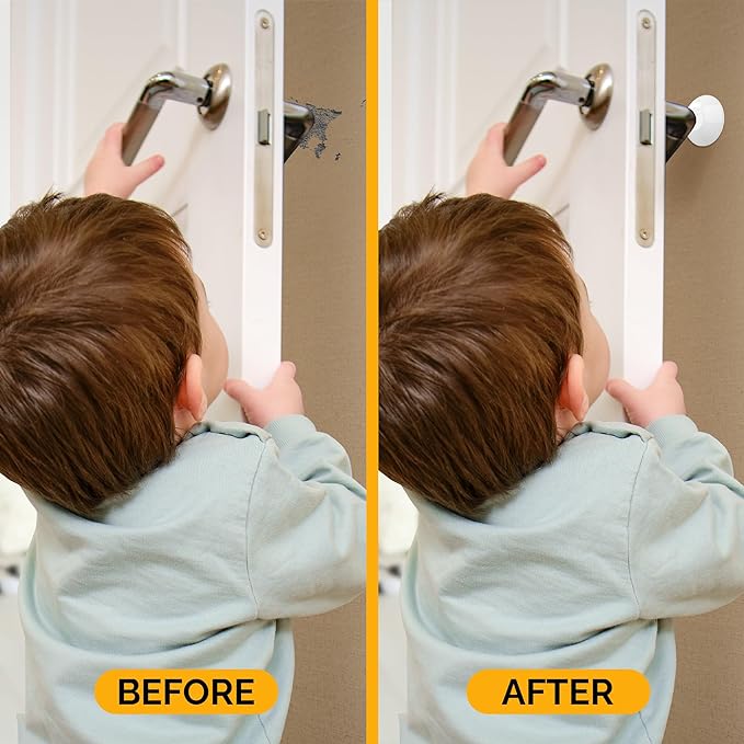 Ducki Door Wall Bumper Protector - Self Adhesive Stopping Shield Prevents Damage & Noise for Knob Handle, Refrigerators, Furniture Home or Office, Shock Absorbing, Discreet, Reusable - 6 Pack White
