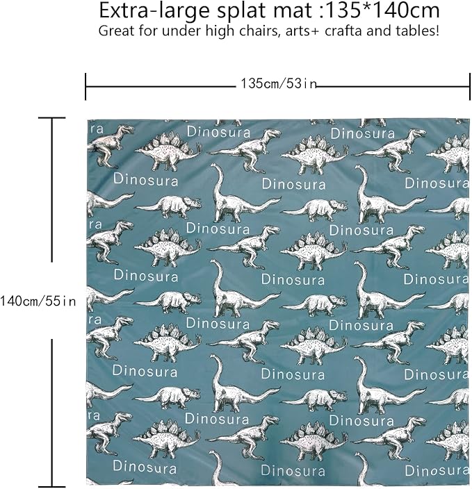 Joyo roy 135x140 cm Floor Mat Splat Mat High Chair Mat Waterproof Mat Play Mat for Toddlers Splat Mat for Under High Chair Kids Placemats for Dining Table High Chair Mat for Floor Mat for Under High