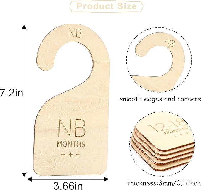 Modern Baby Closet Dividers - Wooden Closet Dividers Baby,Clothes Dividers for Nursery Closet,Newborn to 24 Months for Home Nursery Clothes