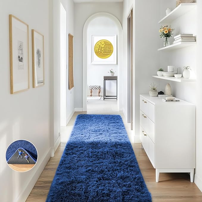 Ophanie Area Rugs for Bedroom Living Room,Color 6- Blue,Size 2' x 6',Shape Rectangular