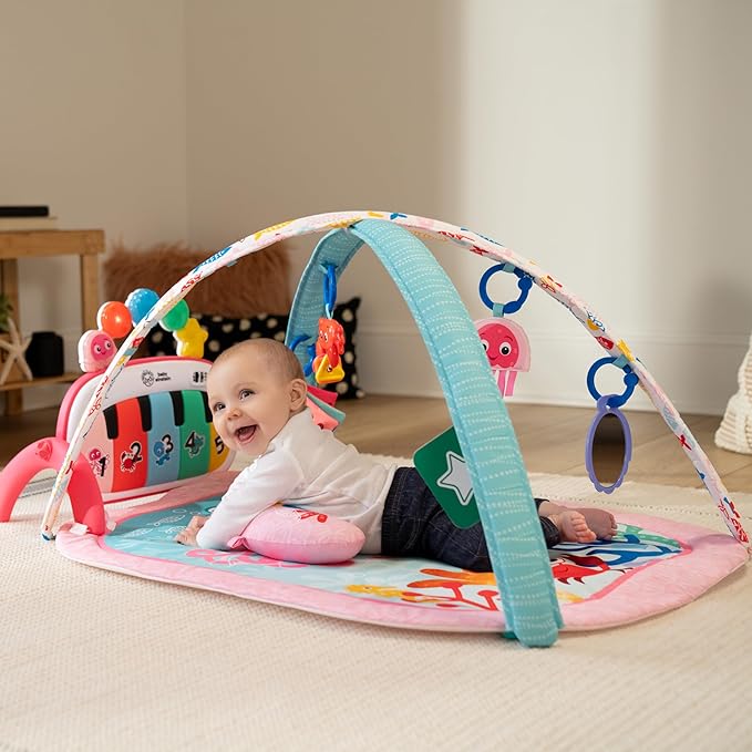 Baby Einstein Ocean Explorers 4-in-1 Kickin Tunes Jellyfish Jamboree Music & Language Discovery Gym, Pink, Ages 0 Months and Up