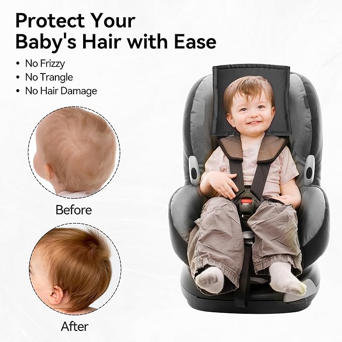 Silky Head Carseat Cover for Babies Satin Head Cover Silk Feeling for Baby Car Seat Canopy Headrest Protector 2pcs for Boys Girls Infant Sleeping Hair Protection Pink Black