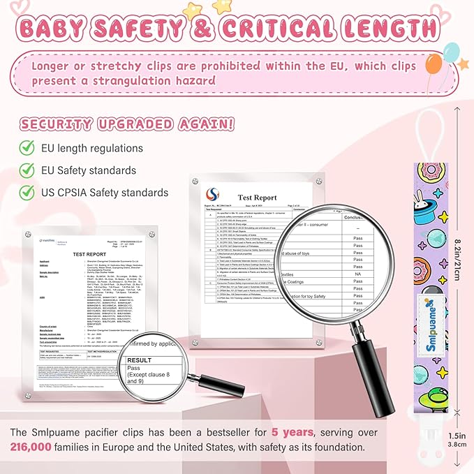 Smlpuame Pacifier Clip Girl,6 Pack Stylish Binky Clips Strap for Baby Girls,Paci Holder with Clip Lightweight Universal Fits Most Pacifiers Teether Toy Teething Ring Soothie,Baby Gift(Travel in Space)