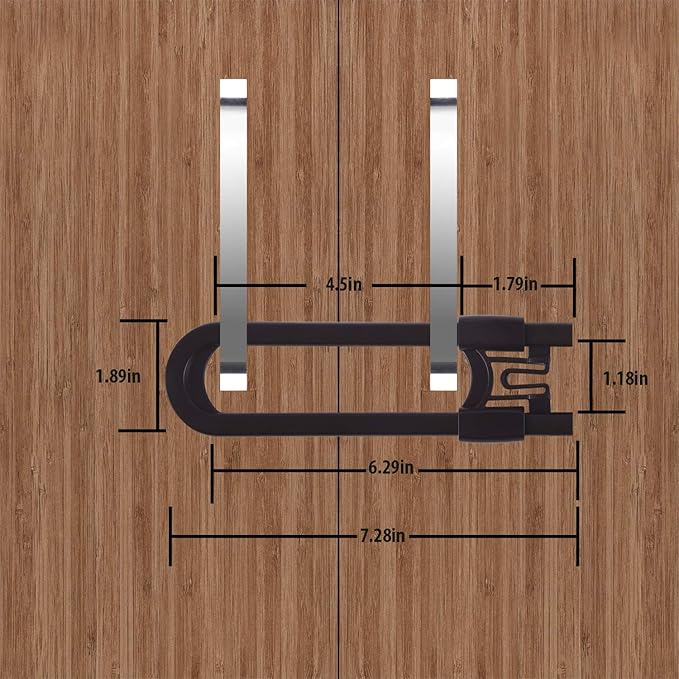 Sliding Cabinet Locks Baby Proofing – Adjustable Child Safety Latches for Knobs & Handles – 10 Pack – No Adhesive Drilling or Tools - Brown