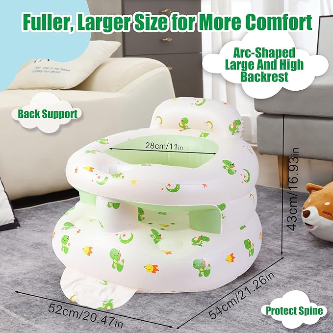 Upgraded Inflatable Baby Seat for Babies 4-36 Months, Inflatable Baby Chair Sit Me Up Floor Seat for Baby, Back Support Baby Seats for Infants for Sitting Up with Built in Air Pump