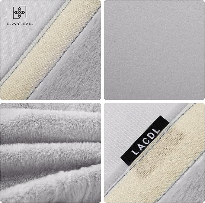 LACDL Extra Long Seatbelt Cover Super Soft Furry for Adults Kids Women & Men, Thick Plush Full Car Seat Belt Strap Cushion, Fluffy Shoulder Pad Protector, Auto Interior Accessories, 1pc, Grey, 33.5in
