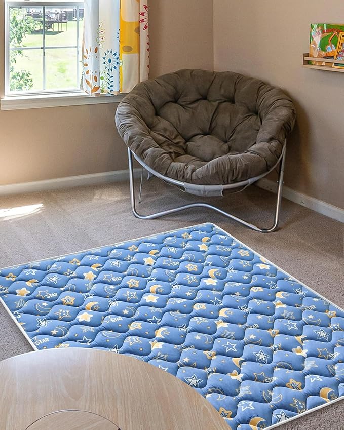 Odorless Premium Foam Baby Play Mat 50" x 50", Soft Microfiber Fabric Crawling Mat for Floor- Comfortable and Hypoallergenic, Non-Slip Cushioned Floor Playpen mat for Infants,Babies,Toddlers