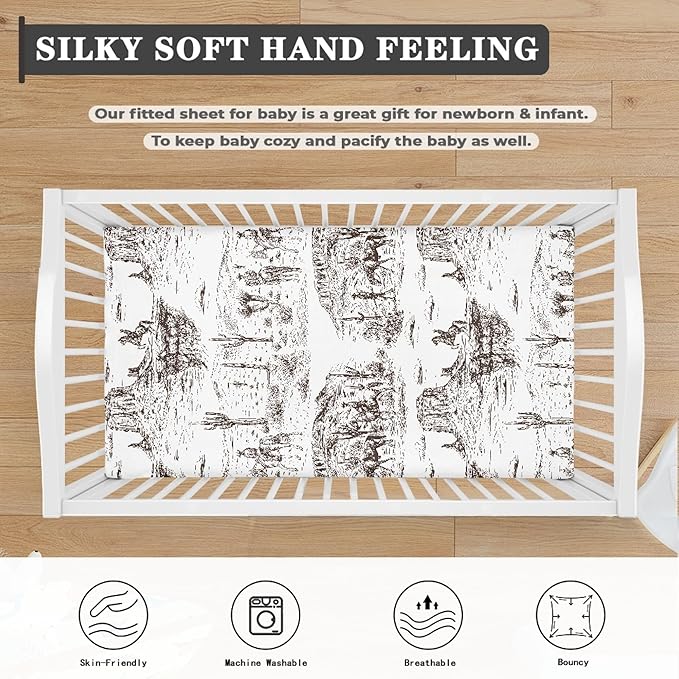 Cowboys Fitted Crib Sheet for Boys Girls Southwest Cowboy Baby Sheet for Standard Crib and Toddler Western Desert Nursery Bed Mattress Sheets 28"x52"